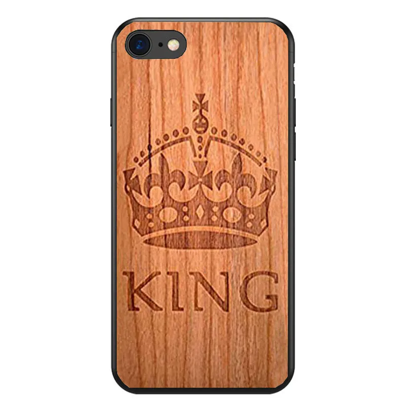 Чехол для телефона iPhone 8 7 6 6S Plus X XS MAX XR 10 5S SE чехол милый с надписью KING QUEEN мягкий из