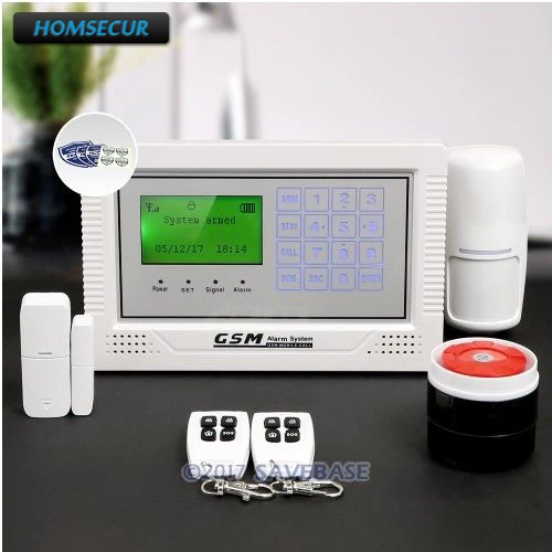 HOMSECUR беспроводная GSM LCD домашняя система охранной сигнализации с управлением