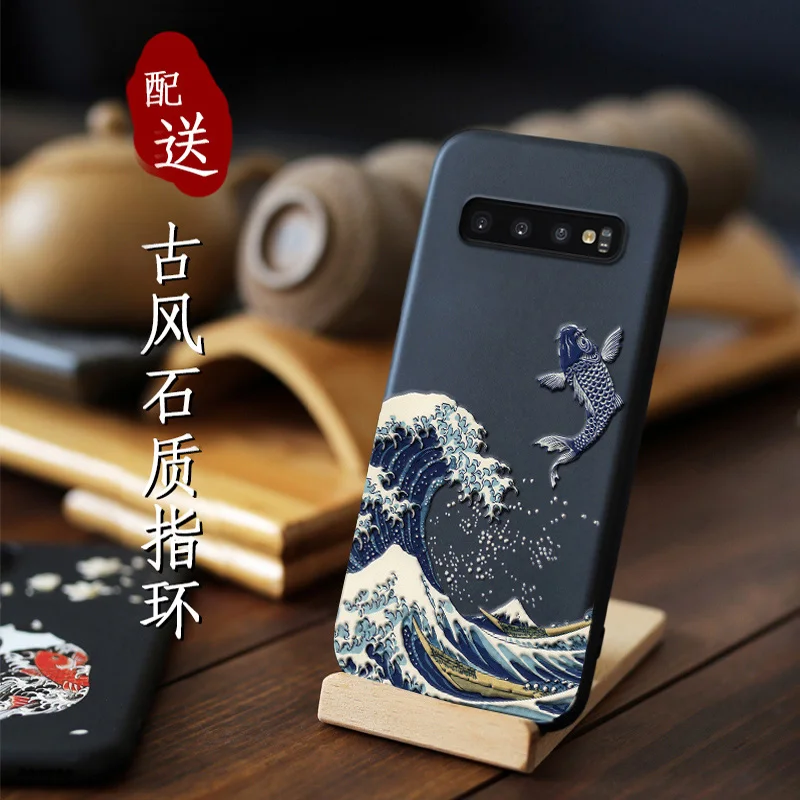 Большой чехол с тиснением для телефона samsung galaxy S10 PLUS S10e + объемным гигантским
