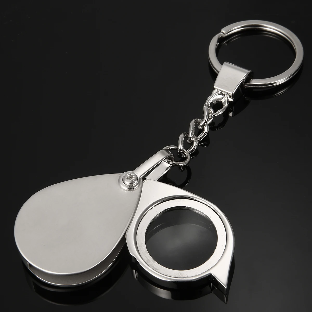 

Portable Folding Jewelry 8X Magnifier Eyes Glass Loupe Lens Magnifying Metal Frame Glass Lens with Key Chain Pocket Tool