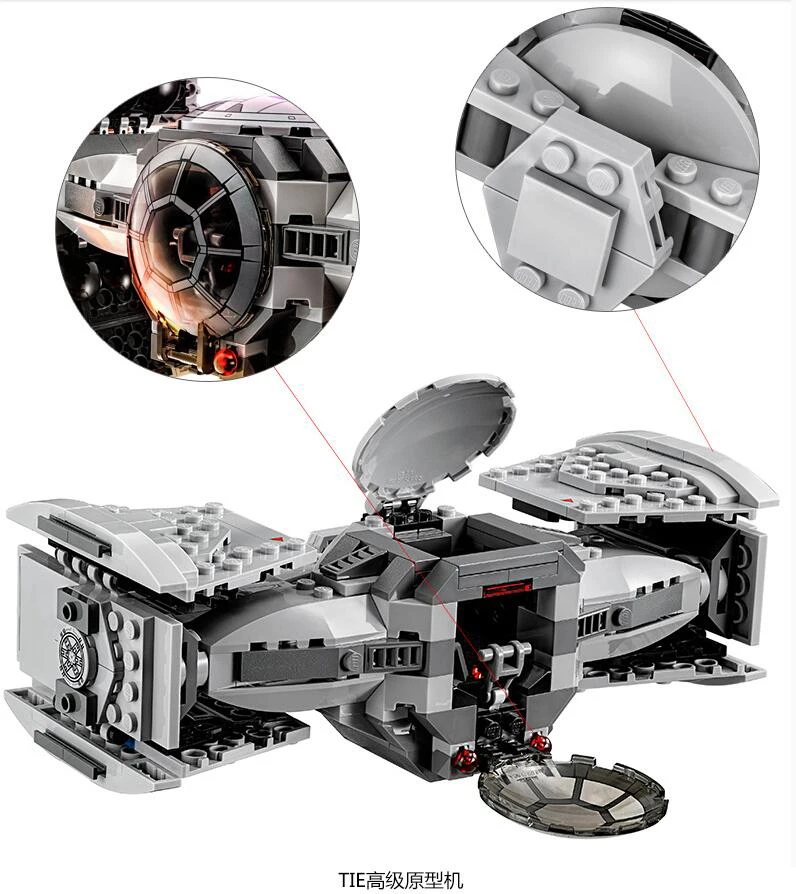 Новые Строительные блоки star Wars совместимые с IEGOset 75082 The Force Awakens TIE Advanced Prototype fighter