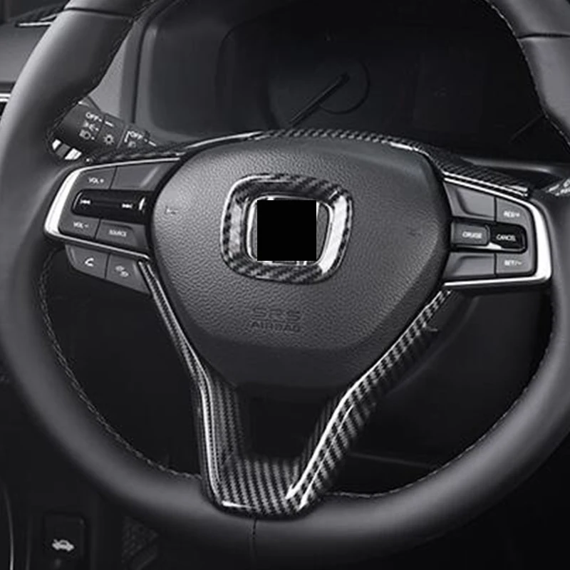 

For Honda Accord 10th 2018 2019 Accessories ABS Carbon Fibre Car Steering Wheel Button Frame Cover Car Styling