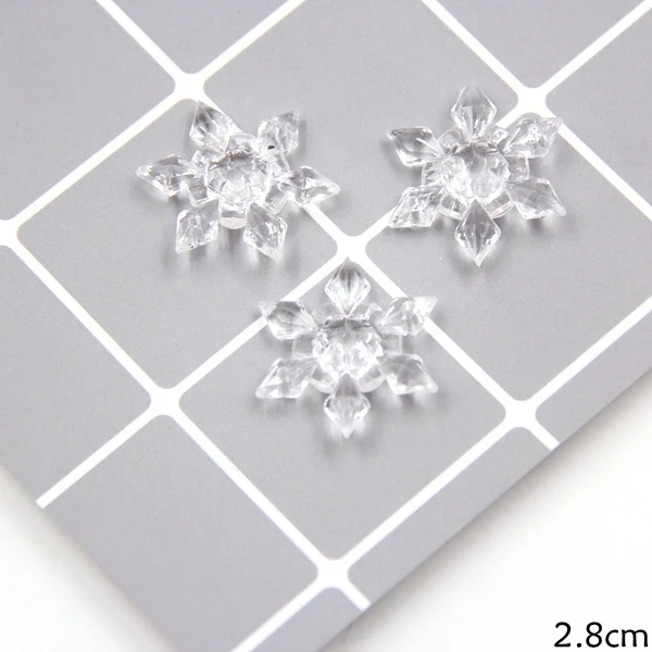2.8CM Transparent 6 шт прозрачные/Золотые/Серебряные Акриловые снежинки Рождественские поделки Подвески Украшения для рождественской елки детский подарок декоративные подвески - Цвет: 2.8CM Transparent