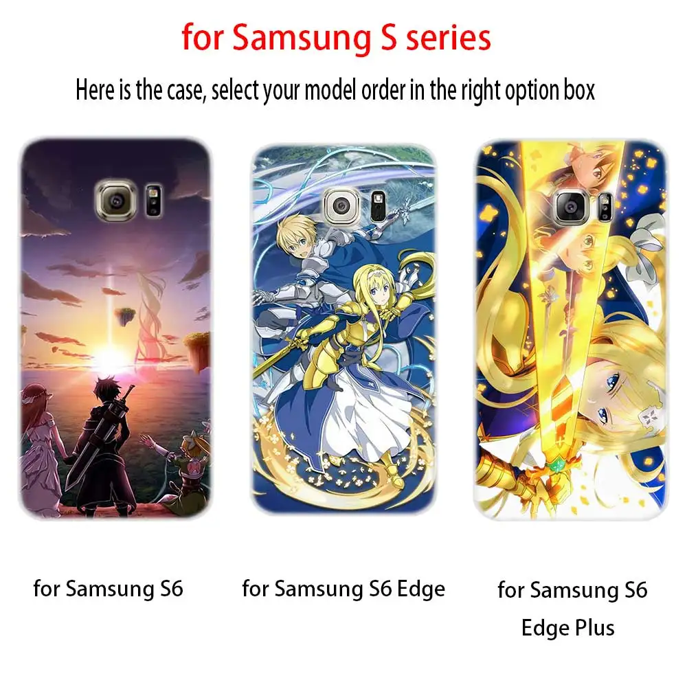 Soft Silicone Case For Samsung S30 S20 S11 S10 S9 S8 Plus lite 11e 10e Uitra S7Edge Sword Art Online SAO Anime | Мобильные телефоны
