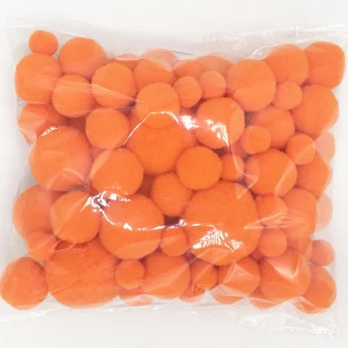 40Mix size 20g Оранжевый верх: помпоны-8/10/15/20/25/30 мм с Плюшевым Мехом хрустальный шар Craft мягкий помпон на свадьбу для пошива домашней одежды на ткани аксессуары 20g - Цвет: 40Mix size 20g
