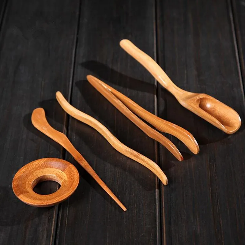 

Chinese Classical Tea Accessories Celadon Tea Scoop Needle Digger Kungfu teapot Six Gentlemen of Tea Handmade Natural Bamboo