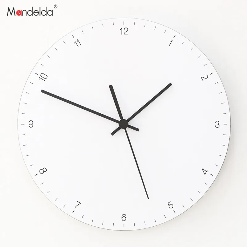 

Mandelda Wall Clock 12 Inches Silent Home Decoration Accessories Modern Wall Clocks Electronic Modern Design for Living Room