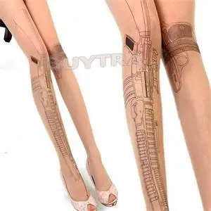 Прозрачные колготки с тату сексуальные колготки|stockings pantyhose|transparent tightstights stocking |