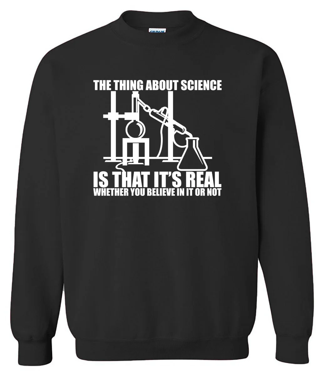 Мужская Спортивная толстовка с буквенным принтом Science Real Believe or Not Повседневная
