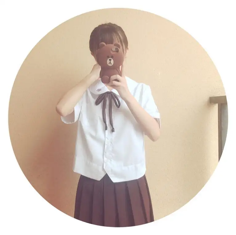 Японская школьная униформа для девочек белая рубашка с длинным рукавом