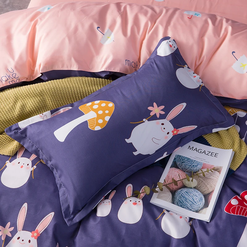 Розовый синий белый кролик &quotгриб kawaii постельных принадлежностей мультфильм