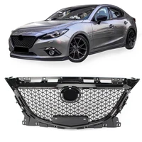 front upper grille honeycomb grill for mazda 3 axela 2014 2015 2016 black abs plastic auto car accessories