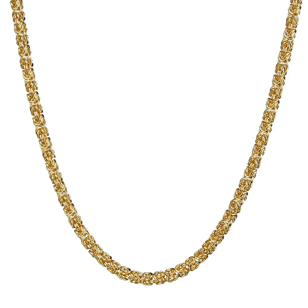 Granny Chic 316L Stainless Steel Necklace 6/8/10 mm Byzantine Link Chain Gold Men Women Fashion Jewelry Gift | Украшения и