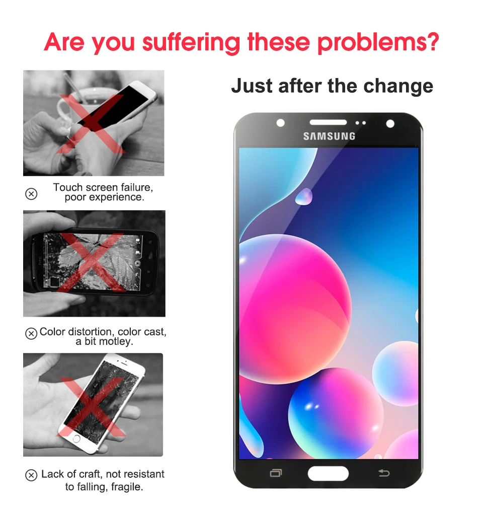 AMOLED ЖК-дисплей Замена для SAMSUNG Galaxy J7 J700 SM-J700F J700H J700M кодирующий преобразователь сенсорного экрана в сборе
