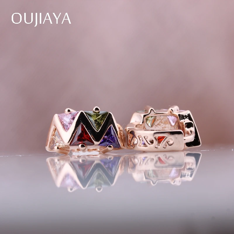 OUJIAYA, полые, микро-воск, инкрустация, 585, розовое золото, свадебные, Роскошные, натуральный циркон, висячие серьги, модные, женские, вечерние, изысканные, A39