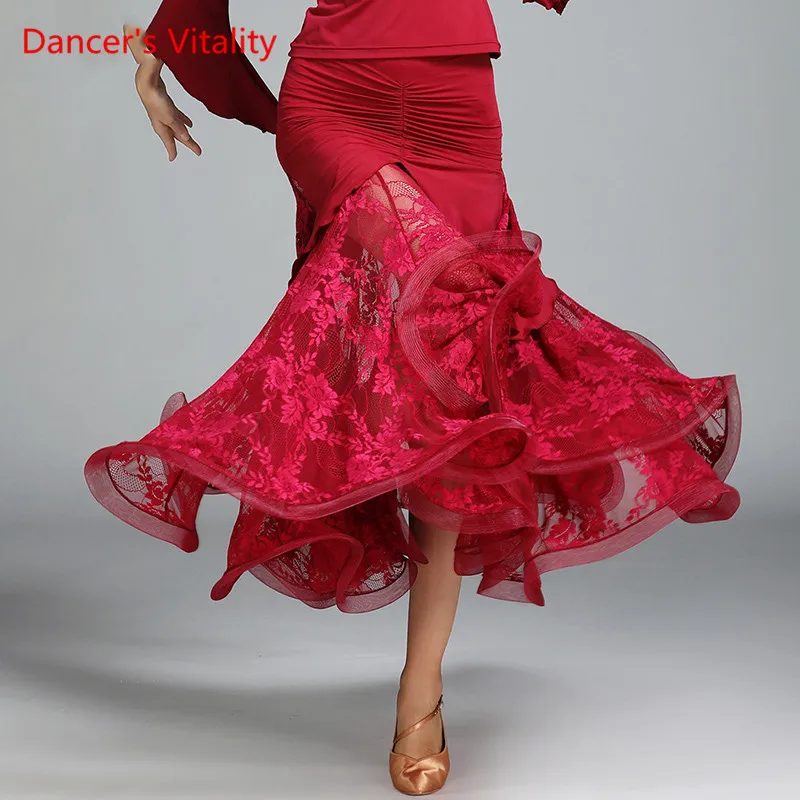 2017 новое поступление танцевальная юбка для бальных танцев перевернутая пряжа