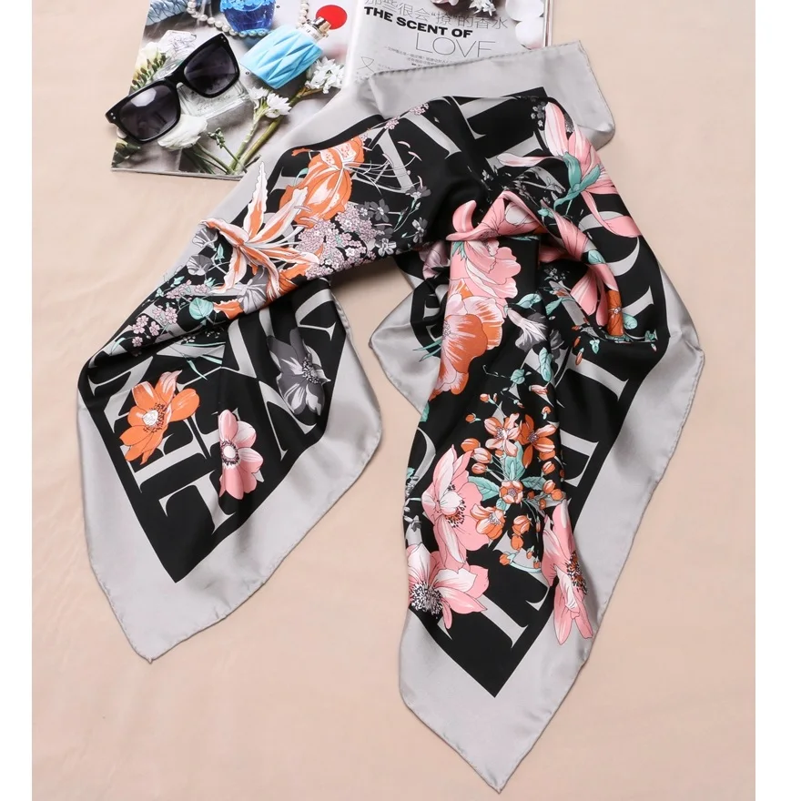 Женская мода хиджаб головы шарфы 100% шелковый шарф шаль |