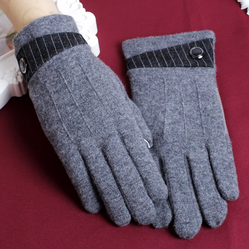 Realby2018зимние перчатки мужские лоскутные новые брендовые шерстяные черные модные