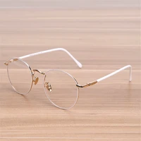 nossa classic big round frame glasses womens vintage metal white eyeglasses female elegant eyewear frames student optical frame