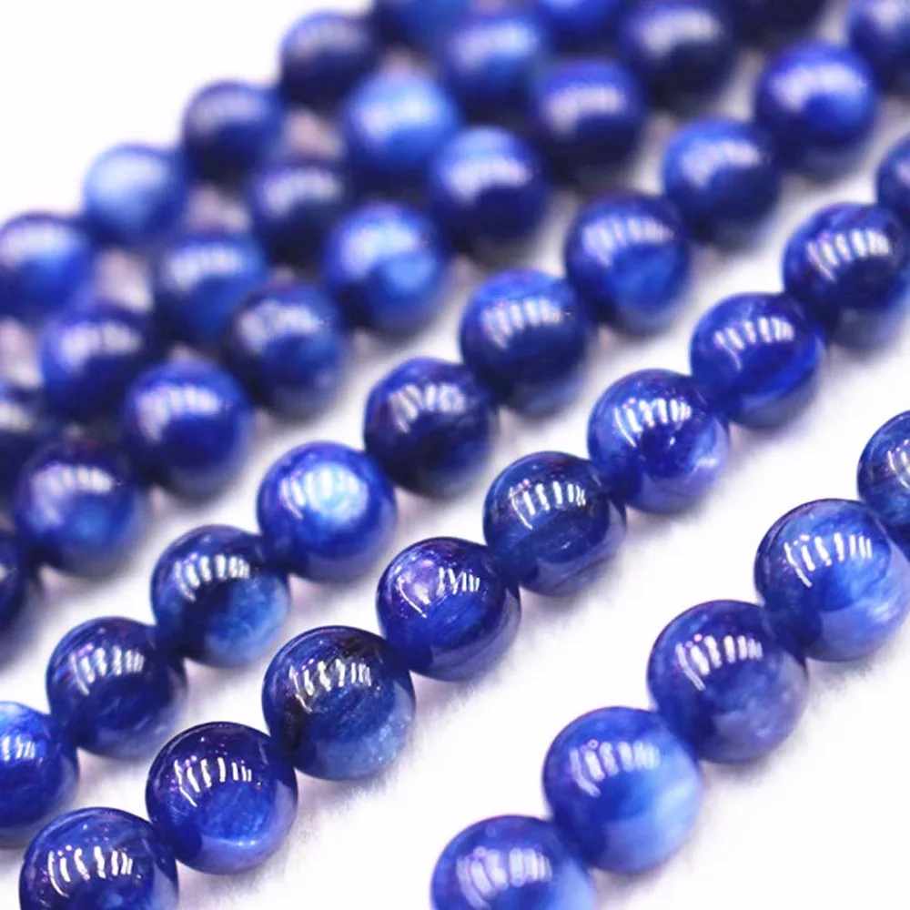 Оптовая продажа бусины из натурального синего кианита АА круглые 4/6/8/10/12 мм для