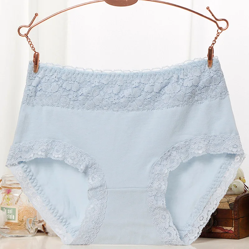 Женские хлопковые дышащие трусики женские черные/синие/белые кружевные нижнее