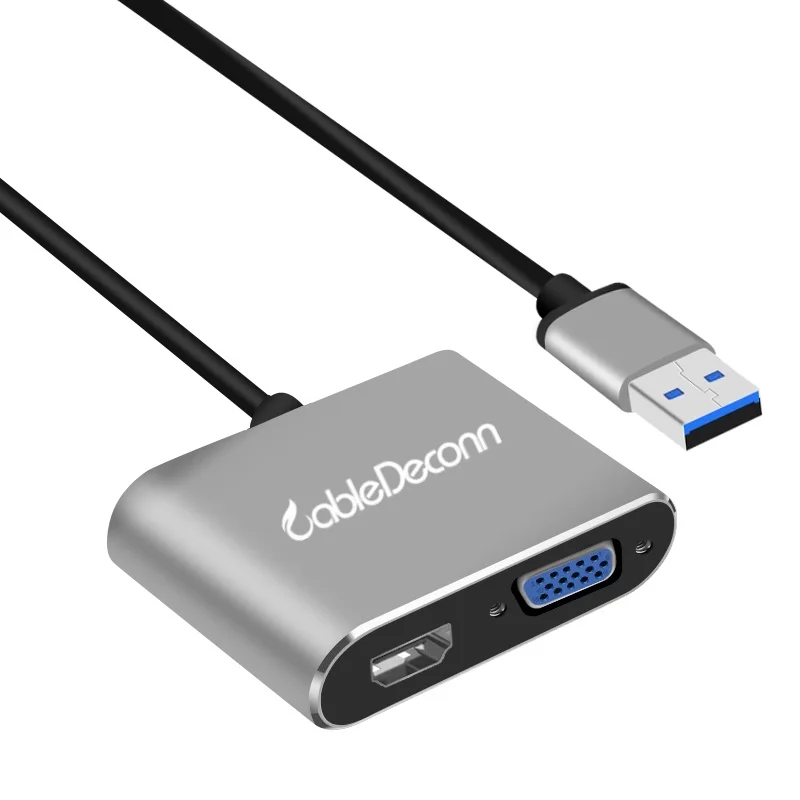 Преобразователь USB 3 0 в HDMI VGA 2 1 для компьютера ноутбука HD ТВ проектора| |
