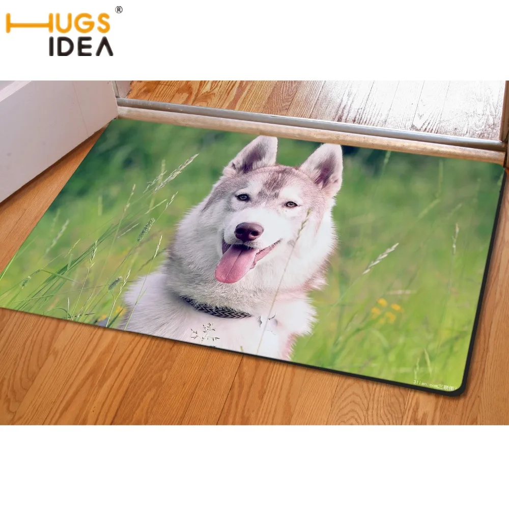 HUGSIDEA 3D милый напольный ковер с принтом Хаски для гостиной кухни туалета входной