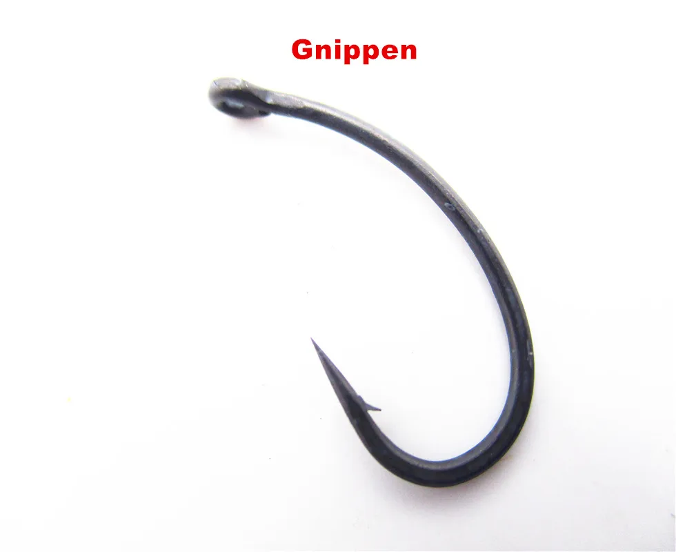 Gnippen 6 20pcs 20 шт. рыболовные крючки для ловли карпа с тефлоновым покрытием глазые крючки Кривошип колючая Высокоуглеродистая сталь кривая матовая Черная колючая японский крючок - Цвет: Gnippen 6 20pcs