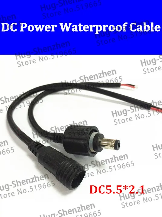 

Водонепроницаемый штекер и гнездо DC5.5 * 2,1 с кабелем для кабеля питания постоянного тока 10 пар