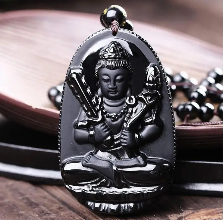 Ожерелье Будда статуя Хэллоуин для женщин мужчин Подвески 48*32 мм натуральный