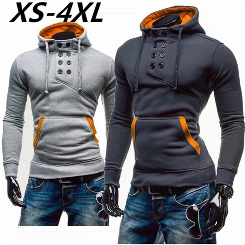 Zogaa Geek осенне зимняя мужская толстовка с капюшоном модная однотонная добавлением