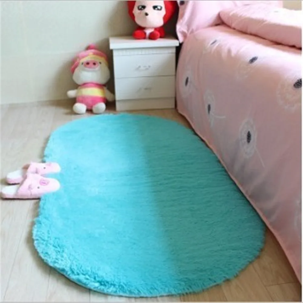 Толстый Овальный шелковистый коврик ковер для спальни гостиной кофейного