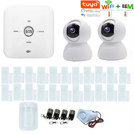Приложение SmartYIBA Tuya wifi GSM домашняя охранная сигнализация комплект IP видео камера