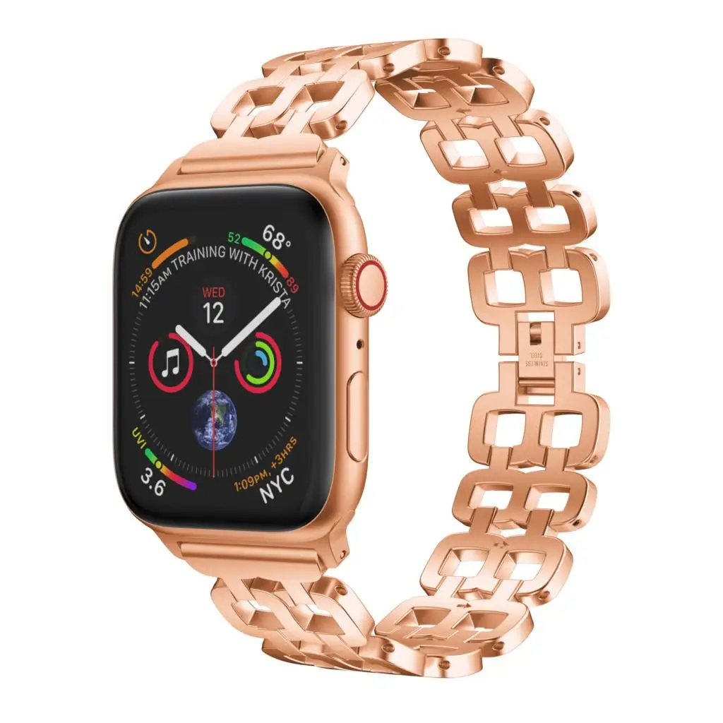 Ремешок из нержавеющей стали для Apple watch band 4 44 мм 40 мм correa iwatch 4 5 42 мм 38 мм ремешок для часов браслет на запястье серия 5/4/3/2