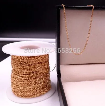 Цепочка из нержавеющей стали под золото 18 К 10 м тонкая 1 8 мм|oval chain|chain diyjewelry finding |