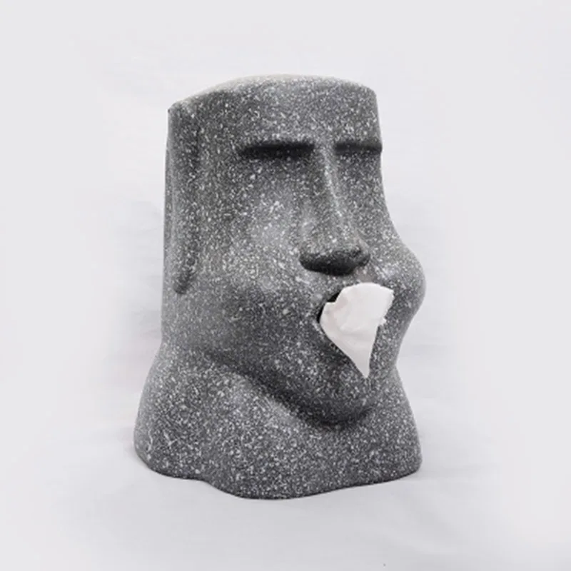 Тканевая коробка из смолы Moai с изображением пасхального острова|Коробки для