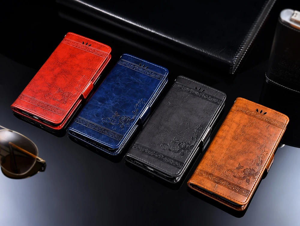 Ретро цветок случай для Oukitel U7 Max чехол кожаный бумажник флип Чехол Коке телефон