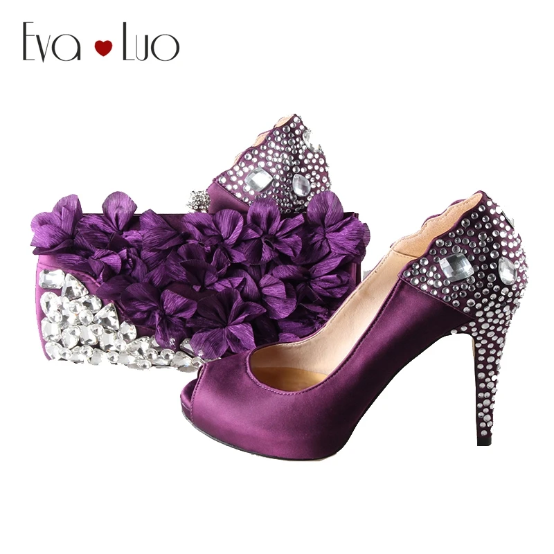BS010 индивидуальные ручной работы фиолетовые стразы Итальянская обувь с