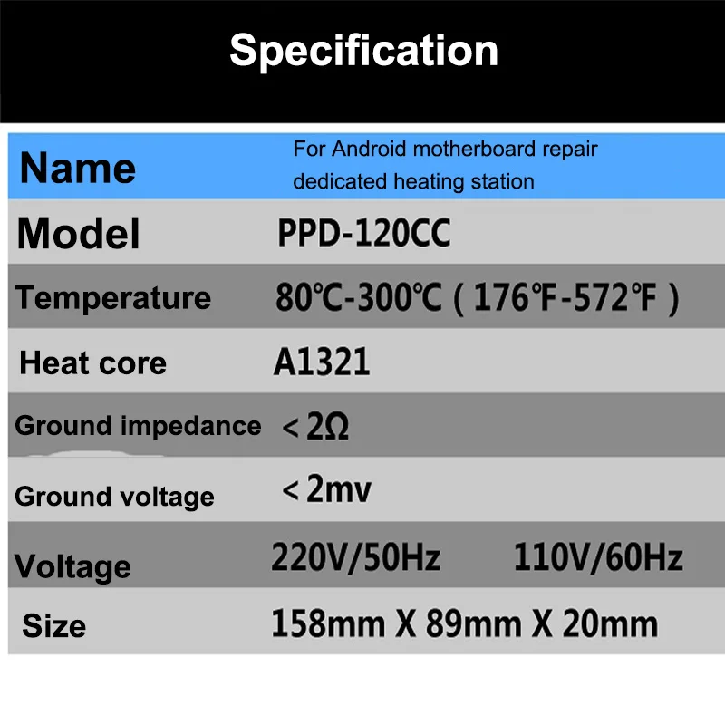 PPD 120CC демонтаж платформы посвящать распайки инструмент для Android мобильного телефона разборка материнской платы нагревательная пластина