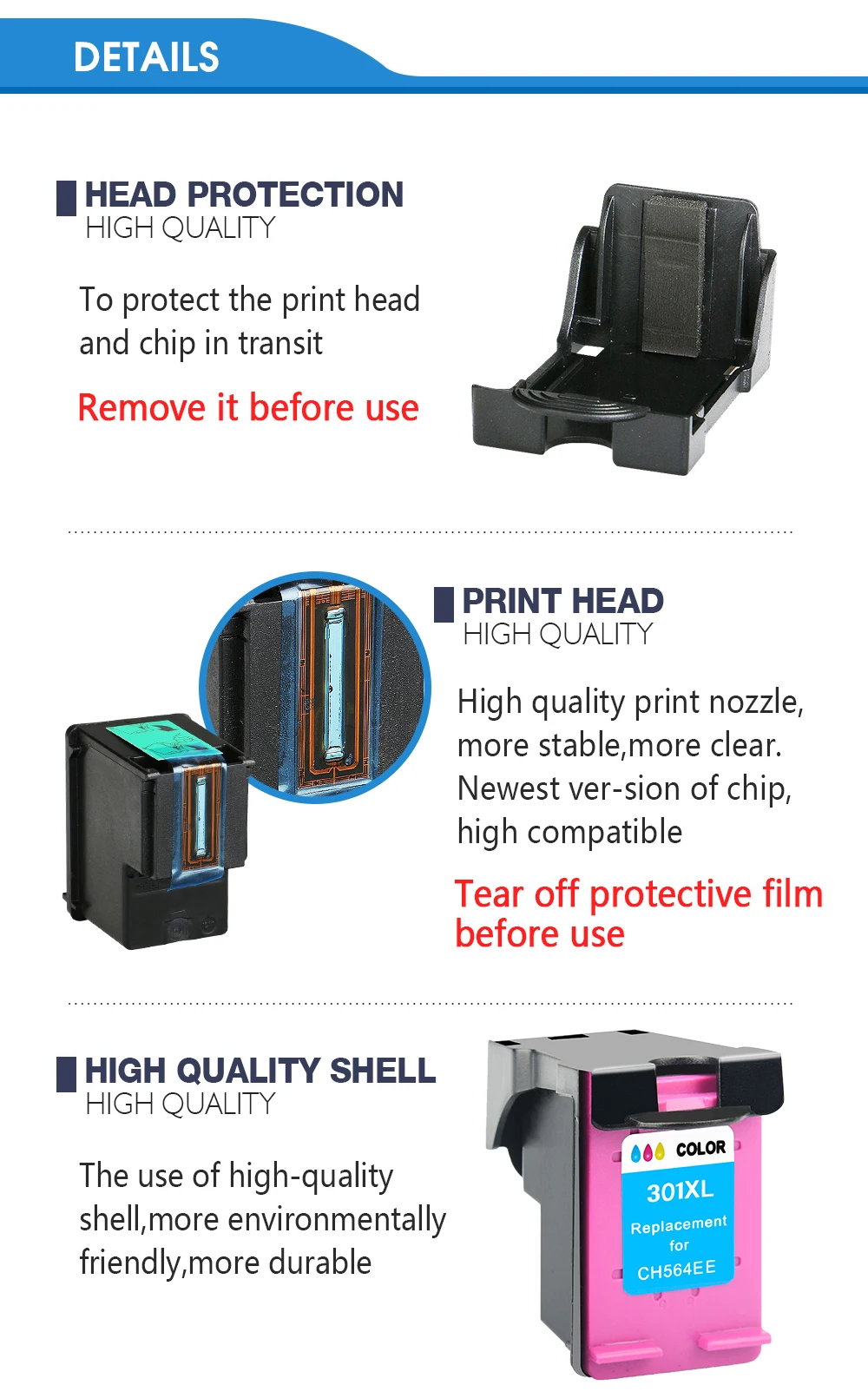 CMYK Supplies совместимый картридж с чернилами Замена hp 301XL 301 hp 301 hp с чернилами hp Deskjet 1050 2050 3050 2150 3150 D1010 1510 2540 4500