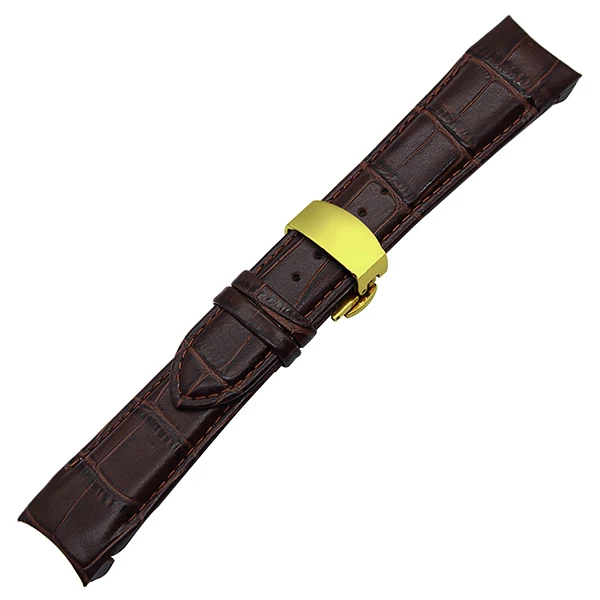 Сапоги из натуральной кожи до середины икры ремешок рифленая полоска для Tissot 1853 T035 ремешок для наручных часов бабочкой Туфли с ремешком и пряжкой запястье браслет 22 мм 23 мм 24 мм