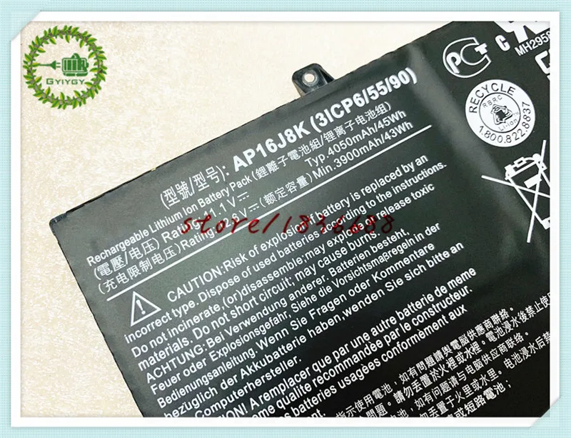 GYIYGY 11 1 V 45wh AP16J8K Аккумулятор для ноутбука Acer C731 3ICP6/55/90 серии планшетов | Компьютеры