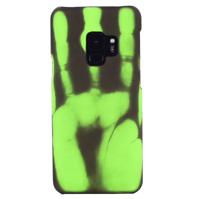 Термальность Сенсор чехол для samsung A50 A70 A40 A30 A20 A80 A90 A750 A9 Теплочувствительный Крышка для samsung S9 S9 плюс M30 чехол для телефона - Цвет: Black-Green