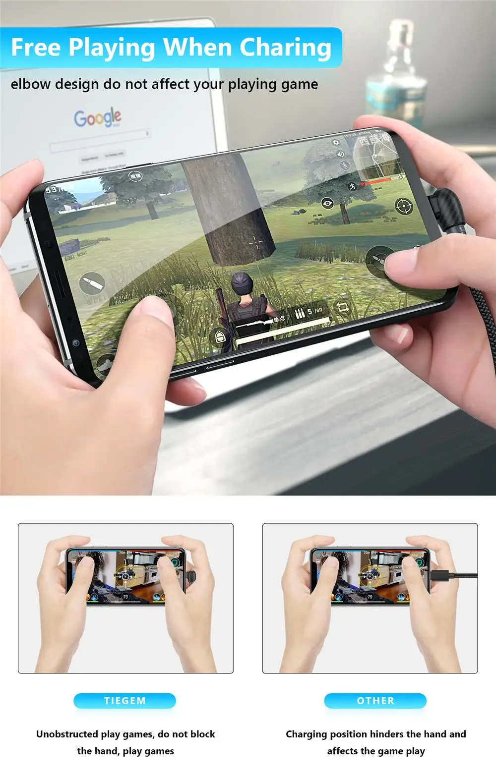 TIEGEM Micro USB кабель 2A кабель для быстрой зарядки и синхронизации данных для samsung Galaxy C5 1 м 2 м huawei Xiaomi 90 градусов кабели для мобильных телефонов