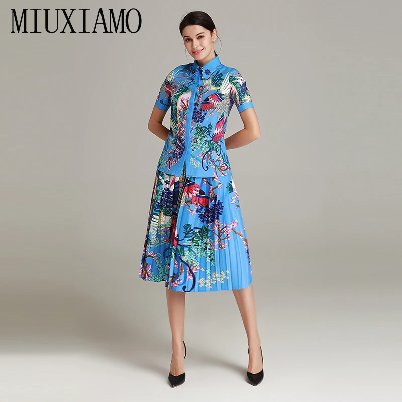 Женский костюм MIUXIMAO весенний комплект из 2 предметов: топ с коротким рукавом и