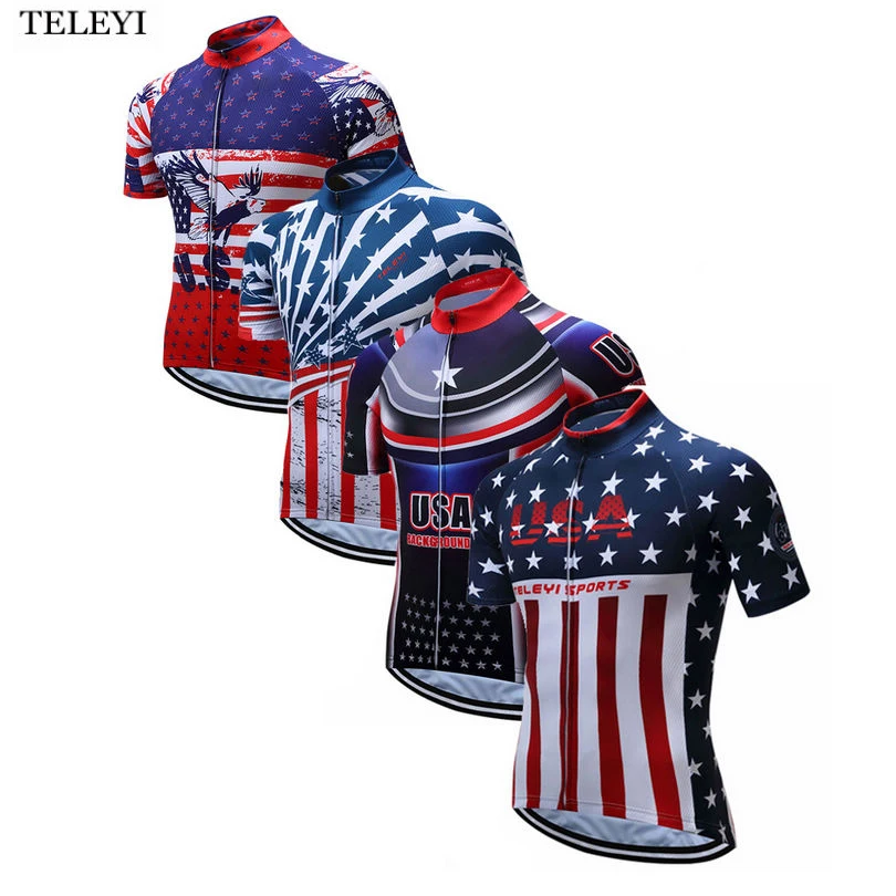 

Летняя команда TELEYI Ropa Ciclismo USA, Майки для велоспорта, дышащие топы, одежда для велоспорта, футболки, XS-4XL