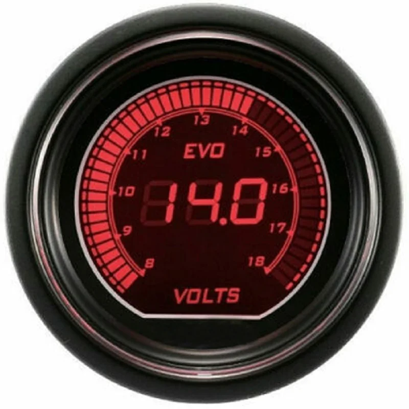 voltmeter " 52 мм Автомобильный цифровой турбо Boost Gauge PSI температура воды Температура масла Датчик давления масла вольтметр тахометр rpm метр tacometro - Цвет: voltmeter