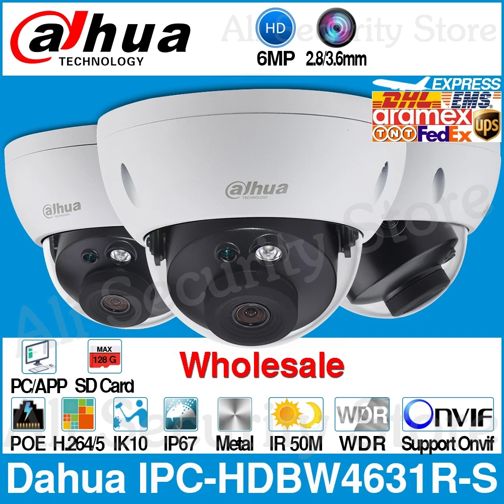 Сетевой видеорегистратор Dahua оптовая продажа IPC HDBW4631R S 6MP IP Камера POE CCTV Поддержка
