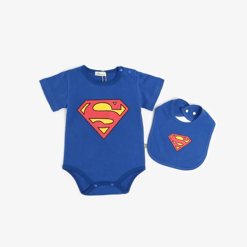 bebe Новая Модная хлопковая одежда с героями мультфильмов, одежда для мальчиков спортивный костюм с изображением Бэтмена для маленьких мальчиков комбинезон Супермен детские, для девочек, комбинезон Детский костюм