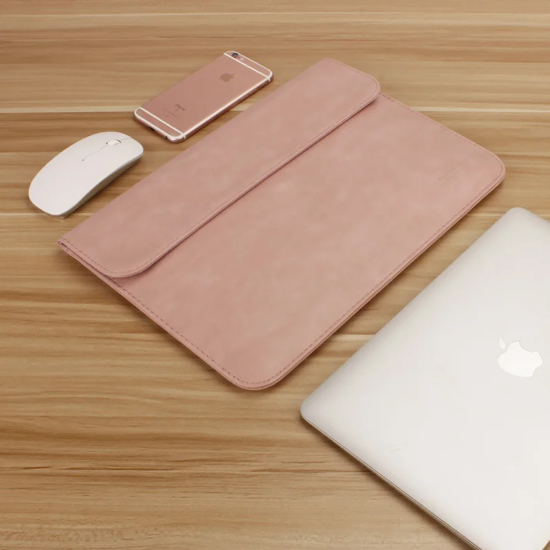 Сумка для ноутбука Macbook 13,3 дюймов huawei Matebook D Xiaomi Surface Pro 6 сумка для ноутбука 12 Pro 13 15 дюймов для женщин и мужчин 14 15,4 - Цвет: PU Pink